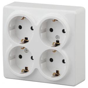 11-2211-01 ЭРА Розетка 4х2P+E Schuko со шторками, 16A-250В, IP20, ОУ, Эра Эксперт, белый (8/80/1600) 11-2211-01 ЭРА Розетка 4х2P+E Schuko со шторками, 16A-250В, IP20, ОУ, Эра Эксперт, белый (8/80/1600)