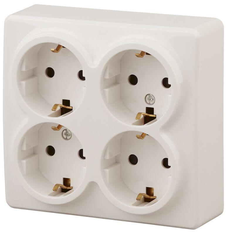 11-2211-02 ЭРА Розетка 4х2P+E Schuko со шторками, 16A-250В, IP20, ОУ, Эра Эксперт, сл.кость (8/80/16 11-2211-02 ЭРА Розетка 4х2P+E Schuko со шторками, 16A-250В, IP20, ОУ, Эра Эксперт, сл.кость (8/80/16