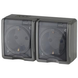 11-2403-03 ЭРА Розетка 2х2P+E IP54, 16A-250В, ОУ, Эра Эксперт, серый (8/80/1280) 11-2403-03 ЭРА Розетка 2х2P+E IP54, 16A-250В, ОУ, Эра Эксперт, серый (8/80/1280)