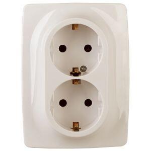 12-2006-02 ЭРА Розетка 2X2P+E Schuko, 16А-250В, б.л., Эра12, слоновая кость (10/100/1800) 12-2006-02 ЭРА Розетка 2X2P+E Schuko, 16А-250В, б.л., Эра12, слоновая кость (10/100/1800)