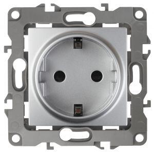 12-2101-03 ЭРА Розетка 2P+E Schuko, 16A-250В, IP20, Эра12, алюминий (10/100/2800) 12-2101-03 ЭРА Розетка 2P+E Schuko, 16A-250В, IP20, Эра12, алюминий (10/100/2800)