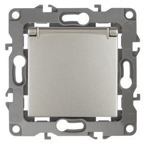 12-2103-15 ЭРА Розетка 2P+E Schuko со шторками с крышкой, 16A-250В, IP20, Эра12, перламутр (10/100/2