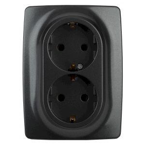 12-2106-05 ЭРА Розетка 2X2P+E Schuko, 16A-250В, IP20, Эра12, антрацит (10/100/1600) 12-2106-05 ЭРА Розетка 2X2P+E Schuko, 16A-250В, IP20, Эра12, антрацит (10/100/1600)