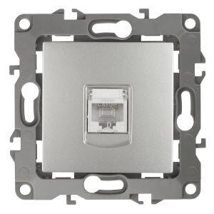 12-3107-03 ЭРА Розетка информационная RJ45, IP20, Эра12, алюминий (10/100/3200) 12-3107-03 ЭРА Розетка информационная RJ45, IP20, Эра12, алюминий (10/100/3200)