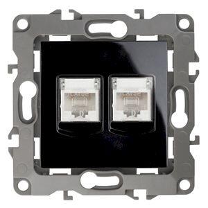 12-3108-06 ЭРА Розетка информационная двойная 2XRJ45, IP20, Эра12, чёрный (10/100/2500) 12-3108-06 ЭРА Розетка информационная двойная 2XRJ45, IP20, Эра12, чёрный (10/100/2500)