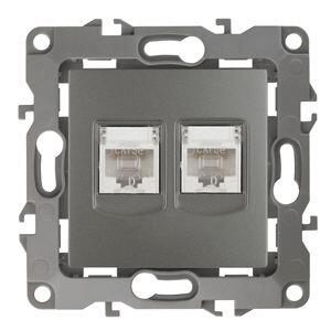 12-3108-12 ЭРА Розетка информационная двойная 2XRJ45, IP20, Эра12, графит (10/100/2500) 12-3108-12 ЭРА Розетка информационная двойная 2XRJ45, IP20, Эра12, графит (10/100/2500)