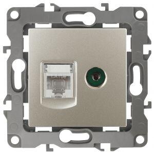 12-3110-04 ЭРА Розетка комбинированная RJ45+TV, IP20, Эра12, шампань (10/100/2800) 12-3110-04 ЭРА Розетка комбинированная RJ45+TV, IP20, Эра12, шампань (10/100/2800)