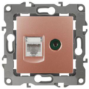 12-3110-14 ЭРА Розетка комбинированная RJ45+TV, IP20, Эра12, медь (10/100/3200) 12-3110-14 ЭРА Розетка комбинированная RJ45+TV, IP20, Эра12, медь (10/100/3200)