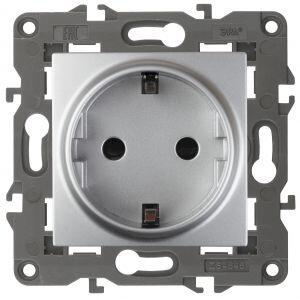 14-2101-03 ЭРА Розетка 2P+E Schuko, 16A-250В, IP20, Эра Elegance, алюминий (10/100/3500) 14-2101-03 ЭРА Розетка 2P+E Schuko, 16A-250В, IP20, Эра Elegance, алюминий (10/100/3500)