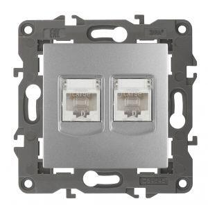 14-3108-03 ЭРА Розетка 2хRJ45, IP20, алюминий (10/100/1200) 14-3108-03 ЭРА Розетка 2хRJ45, IP20, алюминий (10/100/1200)
