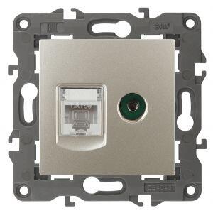 14-3110-04 ЭРА Розетка RJ45+TV, IP20, шампань (10/100/3200) 14-3110-04 ЭРА Розетка RJ45+TV, IP20, шампань (10/100/3200)