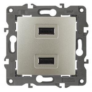 14-4110-04 ЭРА Устройство зарядное USB, 230В/5В-2100мА, IP20, Эра Elegance, шампань (6/60/960) 14-4110-04 ЭРА Устройство зарядное USB, 230В/5В-2100мА, IP20, Эра Elegance, шампань (6/60/960)