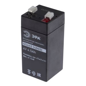 Аккумуляторы свинцово-кислотные ЭРА GS445 4V 4,5Ah (25/900)