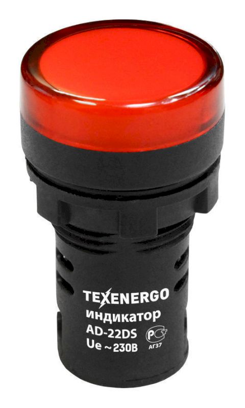 Арматура светосигнальная AD22DS(LED) 230В AC/DC d22 красная Texenergo Арматура светосигнальная AD22DS(LED) 230В AC/DC d22 красная Texenergo