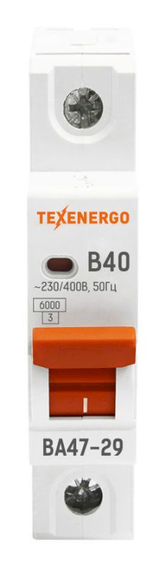 Автоматический выключатель ВА 4729 1п   40А   6кА Texenergo хар-ка B