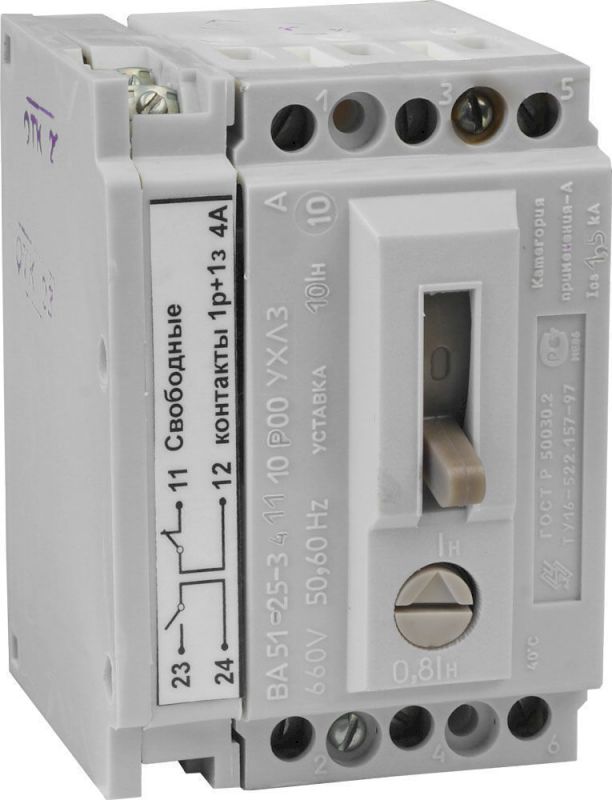 Автоматический выключатель ВА 5125-341110      0.5 А              (2Р)