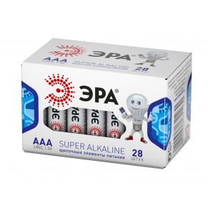 Батарейки ЭРА LR03-28 box SUPER Alkaline (28/1120/44800)