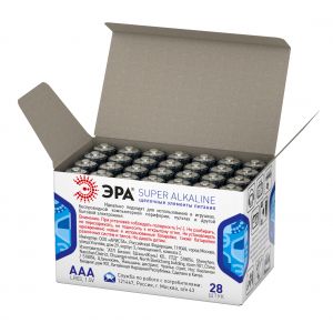 Батарейки ЭРА LR03-28 box SUPER Alkaline (28/1120/44800)