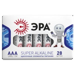 Батарейки ЭРА LR03-28 box SUPER Alkaline (28/1120/44800)