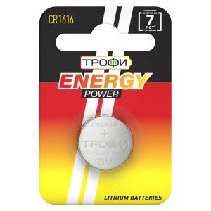 Батарейки Трофи CR1616-1BL ENERGY POWER Lithium (10/240/43200)