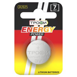 Батарейки Трофи CR2025-1BL ENERGY POWER Lithium (10/240/38400) Батарейки Трофи CR2025-1BL ENERGY POWER Lithium (10/240/38400)
