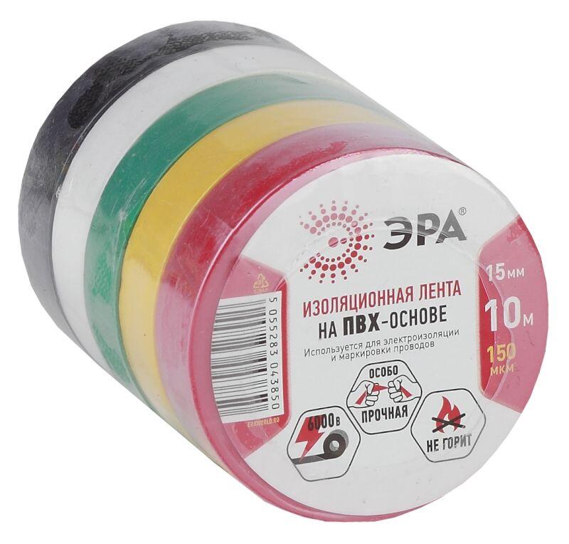ЭРА ПВХ-изолента 15мм*10м  5цветов (5/500/16000)