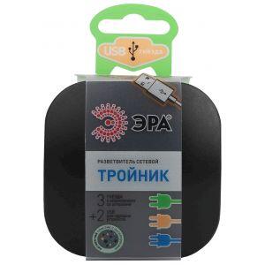ЭРА Тройник SP-3e-USB-BLACK 3гн 220V + 2xUSB 2100mA, c заземл, со шт (черный) (6/36/720) ЭРА Тройник SP-3e-USB-BLACK 3гн 220V + 2xUSB 2100mA, c заземл, со шт (черный) (6/36/720)