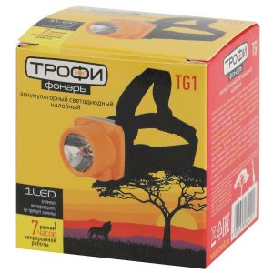 Фонарь налобный светодиодный Трофи TG1 аккумуляторный, яркий, 4V0.5Ah, 1xLED, ЗУ 220V, Фонарь налобный светодиодный Трофи TG1 аккумуляторный, яркий, 4V0.5Ah, 1xLED, ЗУ 220V,