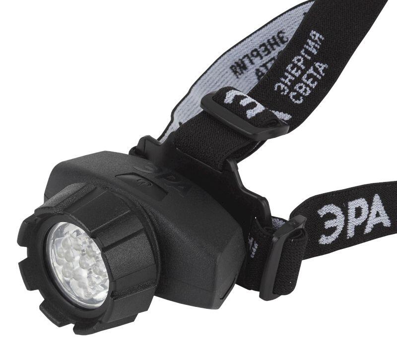 GB-604 Фонарь ЭРА налобный [18xLED, 3xAAA, 4 реж., черный, бл] (10/60/480)