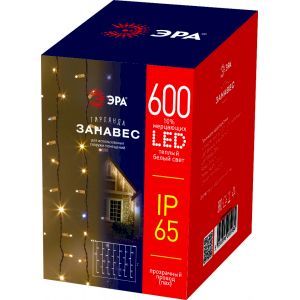 Гирлянда ЭРА ERAPS-SP1 светодиодная новогодняя занавес уличная 220 В 3*2 м тёплый белый свет 600 LED Гирлянда ЭРА ERAPS-SP1 светодиодная новогодняя занавес уличная 220 В 3*2 м тёплый белый свет 600 LED