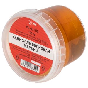 Канифоль ЭРА сосновая марки А, банка 100 гр Канифоль ЭРА сосновая марки А, банка 100 гр