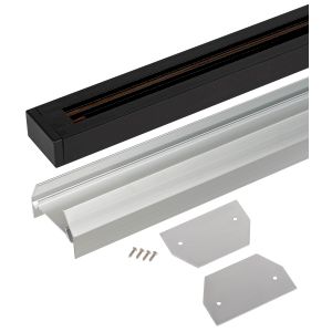 Комплект ЭРА TR-SET-200-1PT-PC BK шинопровод однофазный с профилем для натяжного потолка 2м черный