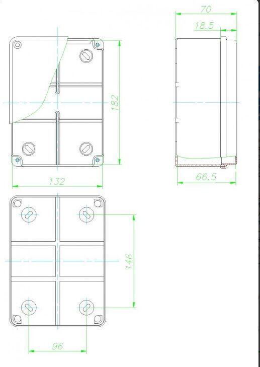 Коробка приборная наружного монтажа 190х140х70мм IP44 (20шт)