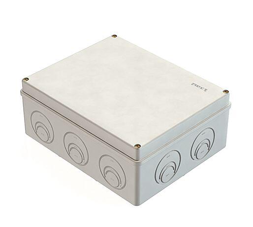 Коробка приборная наружного монтажа 240х195х90мм  IP44 с сальниками