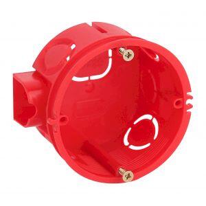 Коробка установочная ЭРА  KUTS-68-42-s-red усиленная для твердых стен с саморезами, стыковочные узлы красная IP20