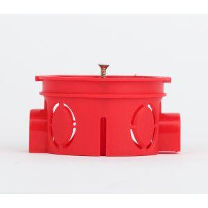 Коробка установочная ЭРА  KUTS-68-42-s-red усиленная для твердых стен с саморезами, стыковочные узлы красная IP20