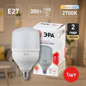 Лампа светодиодная ЭРА STD LED POWER T100-30W-2700-E27 E27 / Е27 30Вт колокол теплый белый свет Лампа светодиодная ЭРА STD LED POWER T100-30W-2700-E27 E27 / Е27 30Вт колокол теплый белый свет