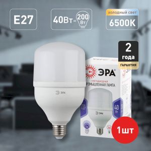 Лампа светодиодная ЭРА STD LED POWER T120-40W-6500-E27 E27 / Е27 40Вт колокол холодный дневной свет Лампа светодиодная ЭРА STD LED POWER T120-40W-6500-E27 E27 / Е27 40Вт колокол холодный дневной свет