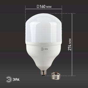 Лампа светодиодная ЭРА STD LED POWER T160-65W-6500-E27/E40 Е27 / Е40 65 Вт колокол холодный дневнoй свет Лампа светодиодная ЭРА STD LED POWER T160-65W-6500-E27/E40 Е27 / Е40 65 Вт колокол холодный дневнoй свет