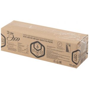 Лампочка светодиодная ЭРА RED LINE ECO LED GX-6W-827-GX53 (10-PACK) GX53 6Вт таблетка теплый белый свет Лампочка светодиодная ЭРА RED LINE ECO LED GX-6W-827-GX53 (10-PACK) GX53 6Вт таблетка теплый белый свет
