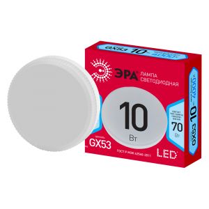 Лампочка светодиодная ЭРА RED LINE LED GX-10W-840-GX53 R GX53 10Вт таблетка нейтральный белый свет Лампочка светодиодная ЭРА RED LINE LED GX-10W-840-GX53 R GX53 10Вт таблетка нейтральный белый свет