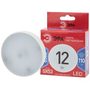 Лампочка светодиодная ЭРА RED LINE LED GX-12W-865-GX53 R GX53 12Вт таблетка холодный дневной свет Лампочка светодиодная ЭРА RED LINE LED GX-12W-865-GX53 R GX53 12Вт таблетка холодный дневной свет