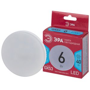 Лампочка светодиодная ЭРА RED LINE LED GX-6W-840-GX53 R 6 Вт таблетка нейтральный белый свет Лампочка светодиодная ЭРА RED LINE LED GX-6W-840-GX53 R 6 Вт таблетка нейтральный белый свет