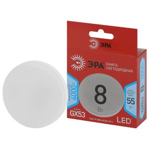 Лампочка светодиодная ЭРА RED LINE LED GX-8W-840-GX53 R GX53 8Вт таблетка нейтральный белый свет Лампочка светодиодная ЭРА RED LINE LED GX-8W-840-GX53 R GX53 8Вт таблетка нейтральный белый свет