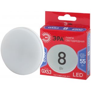 Лампочка светодиодная ЭРА RED LINE LED GX-8W-865-GX53 R GX53 8 Вт таблетка холодный дневной свет Лампочка светодиодная ЭРА RED LINE LED GX-8W-865-GX53 R GX53 8 Вт таблетка холодный дневной свет
