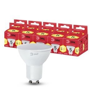 Лампочка светодиодная ЭРА RED LINE LED MR16-5W-827-GU10 R GU10 5 Вт софит теплый белый свет Лампочка светодиодная ЭРА RED LINE LED MR16-5W-827-GU10 R GU10 5 Вт софит теплый белый свет