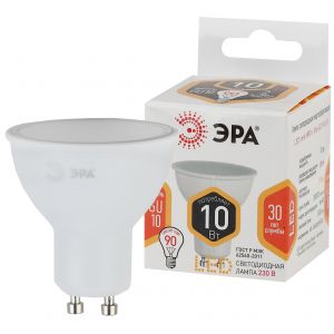 Лампочка светодиодная ЭРА STD LED MR16-10W-827-GU10 GU10 10Вт софит теплый белый свет Лампочка светодиодная ЭРА STD LED MR16-10W-827-GU10 GU10 10Вт софит теплый белый свет