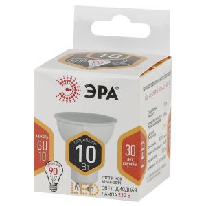 Лампочка светодиодная ЭРА STD LED MR16-10W-827-GU10 GU10 10Вт софит теплый белый свет Лампочка светодиодная ЭРА STD LED MR16-10W-827-GU10 GU10 10Вт софит теплый белый свет