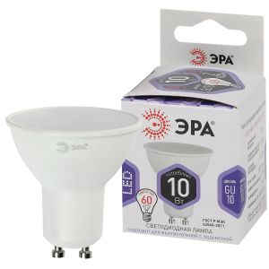 Лампочка светодиодная ЭРА STD LED MR16-10W-860-GU10 GU10 10Вт софит холодный дневной свет Лампочка светодиодная ЭРА STD LED MR16-10W-860-GU10 GU10 10Вт софит холодный дневной свет