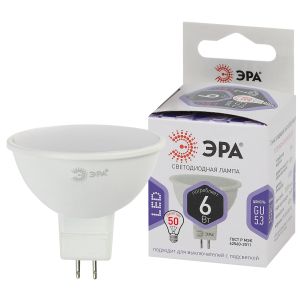 Лампочка светодиодная ЭРА STD LED MR16-6W-860-GU5.3 GU5.3 6Вт софит холодный белый свет Лампочка светодиодная ЭРА STD LED MR16-6W-860-GU5.3 GU5.3 6Вт софит холодный белый свет
